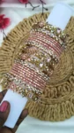 Baby Pink Stone Glass Mixed Bangles Set