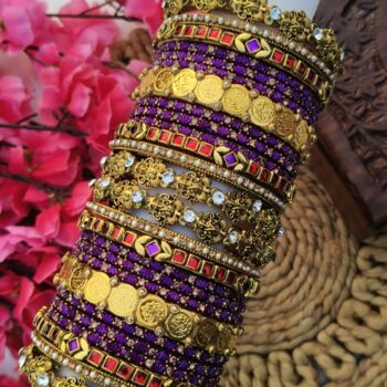 Ganesha Red & Violet Bridal Set