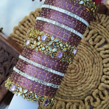 Lavender Stone Bangles Set