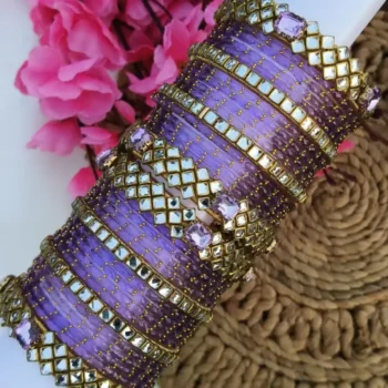 Lavender Stone Colour Bangles Set