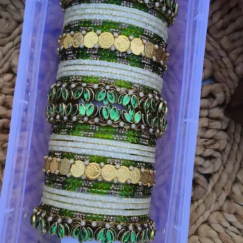 Light Green Lotus Bangles Set