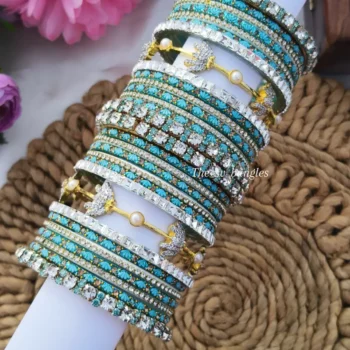 Lotus Ad Glass Bangles Mixed Set