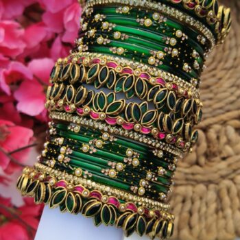 Lotus Semi Bangles Set
