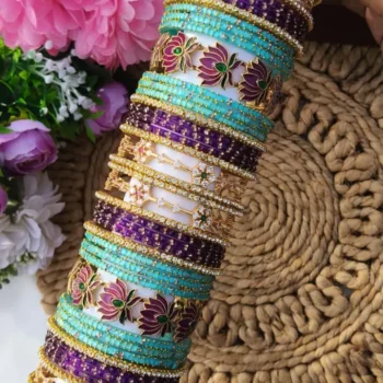 Louts & Annam Violet with Turquoise Bridal Bangles