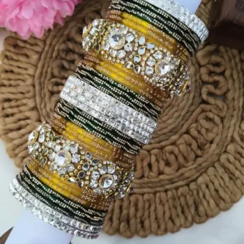 Green & Yellow Reception Bangles