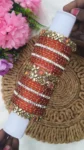 Orange Stone Glass Bangles Mixed Bridal Set