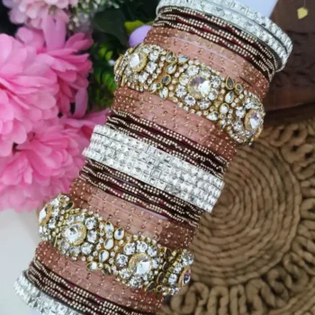 Peach & Maroon Reception Bangles