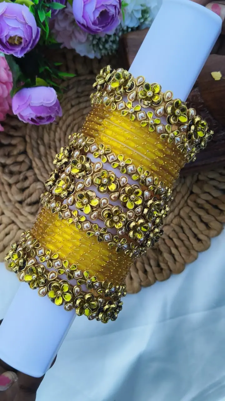 3D Yellow Flower Bridal Set