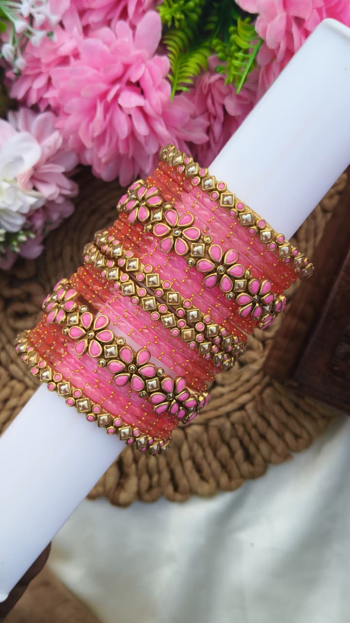 Baby Pink Colour Semi Bridal Set
