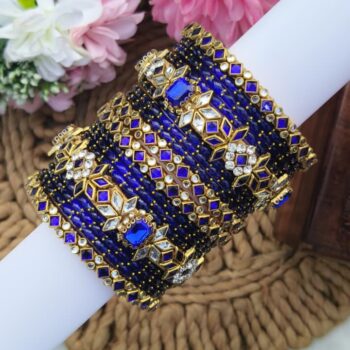 Blue Colour Semi Bridal Set