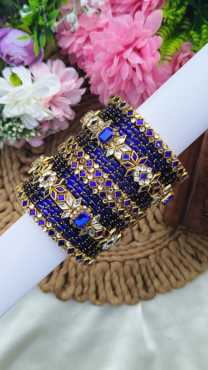 Blue Colour Semi Bridal Set