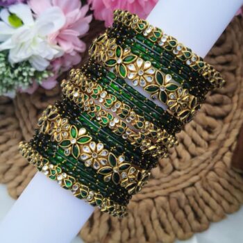 Dark Green Colour Semi Bridal Set