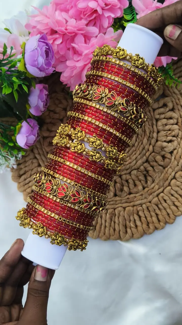 Ganesha Red Colour Bridal Set