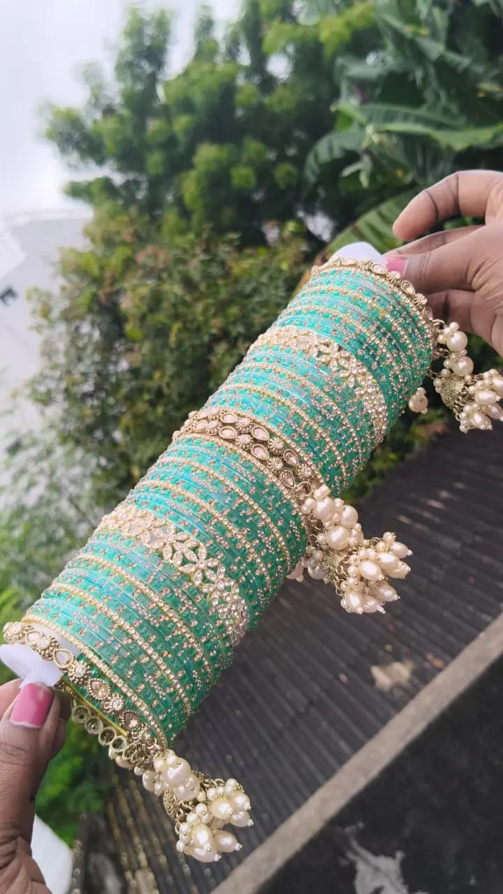 Jumka Bangles With Side Glass Bangles