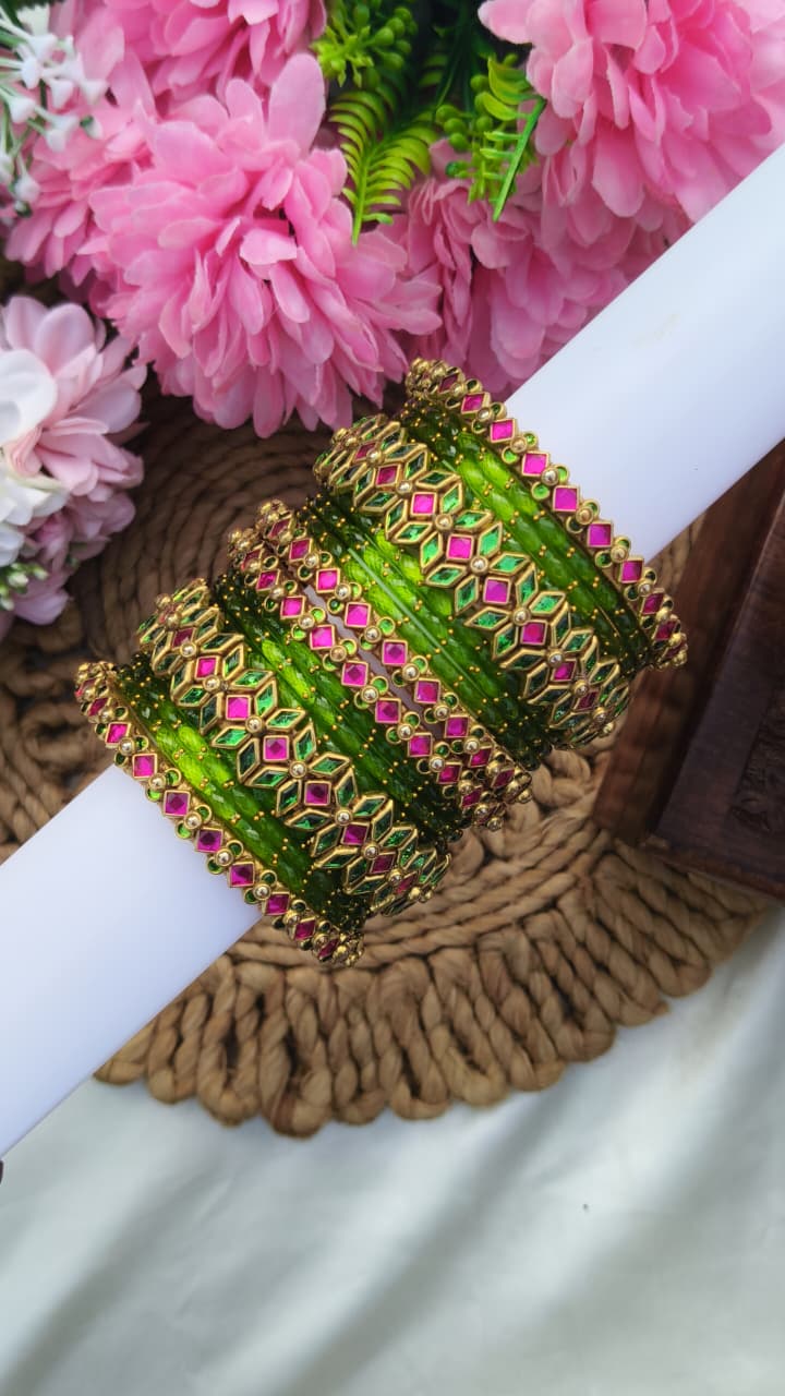 Light Green Colour Semi Bridal Set