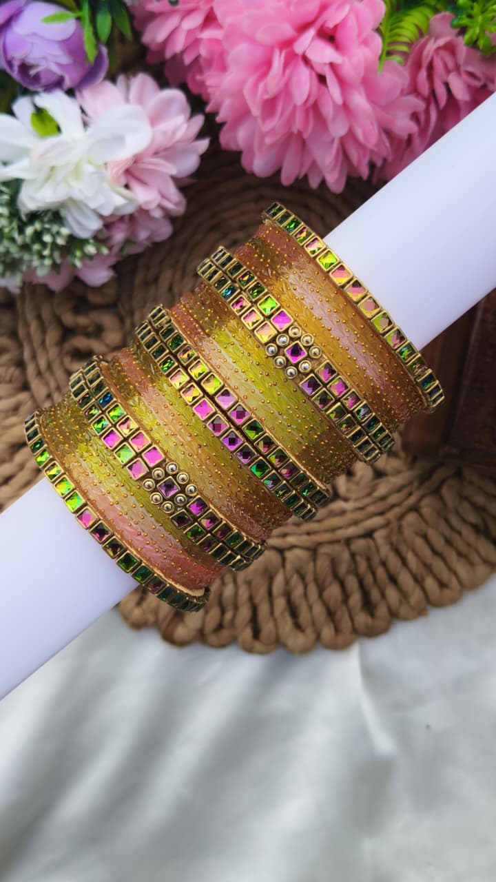 Multi Colour Semi Bridal Set