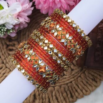 Orange Colour Semi Bridal Set