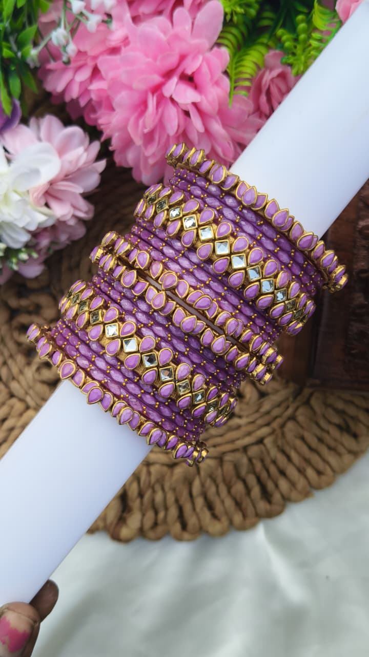 Purple Colour Semi Bridal Set