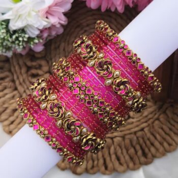 Rani Pink Colour Semi Bridal Set
