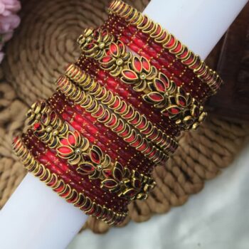 Red Colour Semi Bridal Set