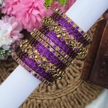 Violet Colour Semi Bridal Set